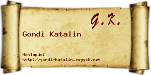 Gondi Katalin névjegykártya